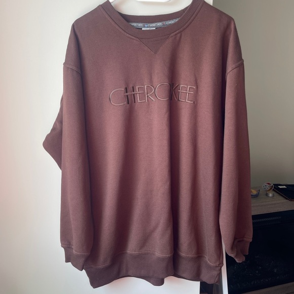 Cherokee Coffee Brown Oversized Crewneck Size Large - Picture 1 of 6